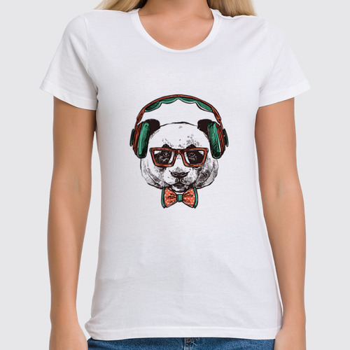 Заказать женскую футболку в Москве. Футболка классическая Панда от ingenervolos@gmail.com - готовые дизайны и нанесение принтов.