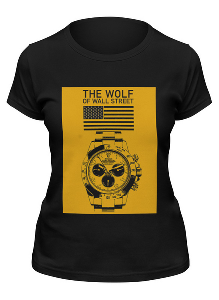 Заказать женскую футболку в Москве. Футболка классическая The Wolf of Wall Street от KinoArt - готовые дизайны и нанесение принтов.
