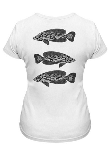 Заказать женскую футболку в Москве. Футболка классическая Три рыбы от Alexey Evsyunin - готовые дизайны и нанесение принтов.