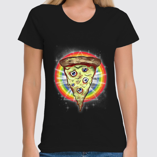 Заказать женскую футболку в Москве. Футболка классическая Пицца от printik - готовые дизайны и нанесение принтов.