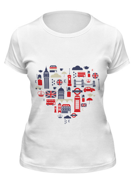 Заказать женскую футболку в Москве. Футболка классическая Англия 2 от сергей дудников - готовые дизайны и нанесение принтов.