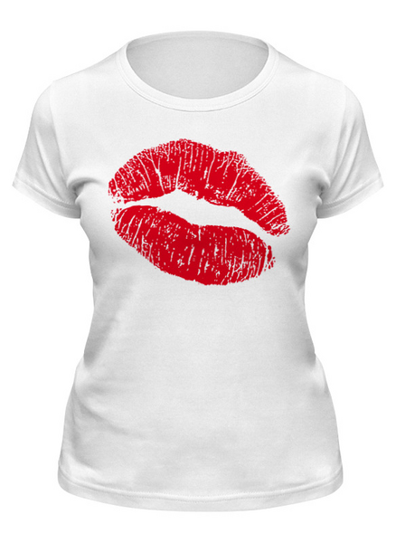Заказать женскую футболку в Москве. Футболка классическая Сладкий поцелуй от Mari_M - готовые дизайны и нанесение принтов.