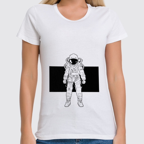 Заказать женскую футболку в Москве. Футболка классическая Астронавт от YellowCloverShop - готовые дизайны и нанесение принтов.