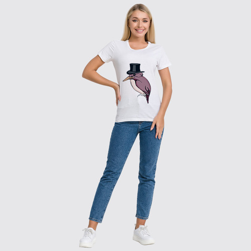 Заказать женскую футболку в Москве. Футболка классическая Hipster bird от frau - готовые дизайны и нанесение принтов.