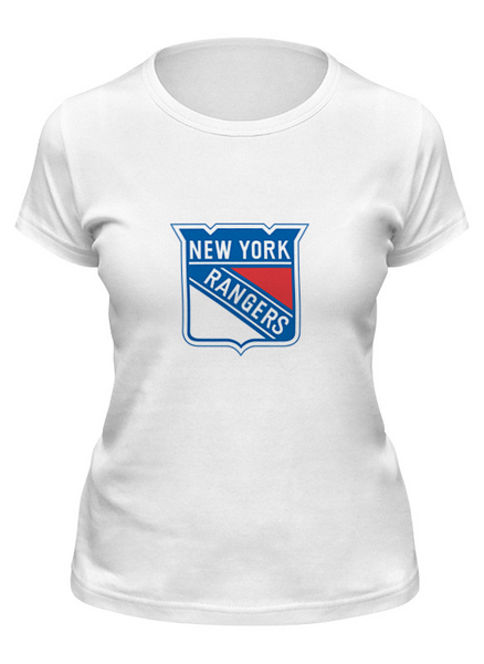 Заказать женскую футболку в Москве. Футболка классическая New York Rangers от BURNSHIRTS - готовые дизайны и нанесение принтов.
