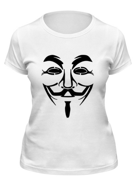 Заказать женскую футболку в Москве. Футболка классическая Anonymous от anonymous - готовые дизайны и нанесение принтов.