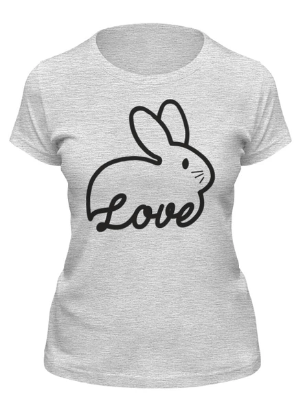 Заказать женскую футболку в Москве. Футболка классическая Love bunny от skynatural - готовые дизайны и нанесение принтов.