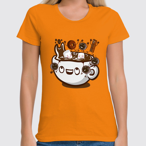 Заказать женскую футболку в Москве. Футболка классическая Кофе(Coffee) от Zamula - готовые дизайны и нанесение принтов.