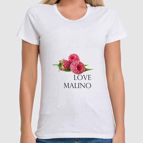 Заказать женскую футболку в Москве. Футболка классическая Love Malino от solariren - готовые дизайны и нанесение принтов.