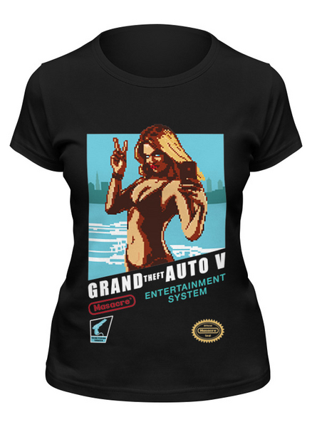 Заказать женскую футболку в Москве. Футболка классическая Grand Theft Auto V от printik - готовые дизайны и нанесение принтов.