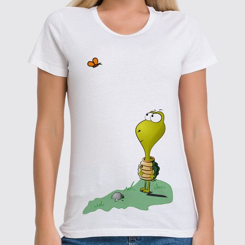 Заказать женскую футболку в Москве. Футболка классическая Turtle от kzrv@mail.ru - готовые дизайны и нанесение принтов.