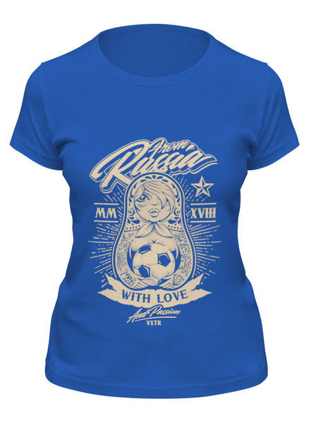 Заказать женскую футболку в Москве. Футболка классическая Футбол от Ирина - готовые дизайны и нанесение принтов.