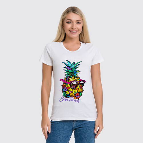 Заказать женскую футболку в Москве. Футболка классическая ❖Pineapple❖ от balden - готовые дизайны и нанесение принтов.