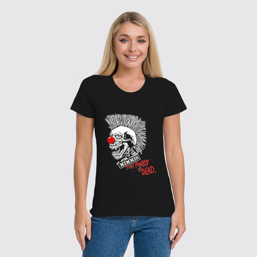 Заказать женскую футболку в Москве. Футболка классическая Punks Not Dead от Leichenwagen - готовые дизайны и нанесение принтов.