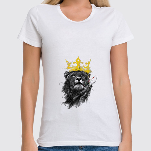 Заказать женскую футболку в Москве. Футболка классическая Lion king от YellowCloverShop - готовые дизайны и нанесение принтов.