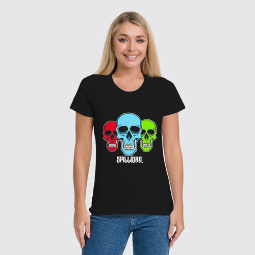 Заказать женскую футболку в Москве. Футболка классическая Skull Art от Leichenwagen - готовые дизайны и нанесение принтов.