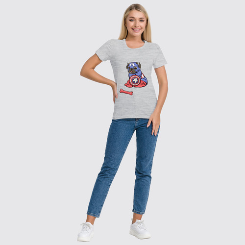 Заказать женскую футболку в Москве. Футболка классическая Капитан Америка  от ПРИНТЫ ПЕЧАТЬ  - готовые дизайны и нанесение принтов.