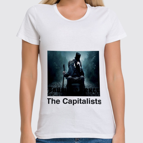 Заказать женскую футболку в Москве. Футболка классическая Капиталист от nomadrnd@yandex.ru - готовые дизайны и нанесение принтов.