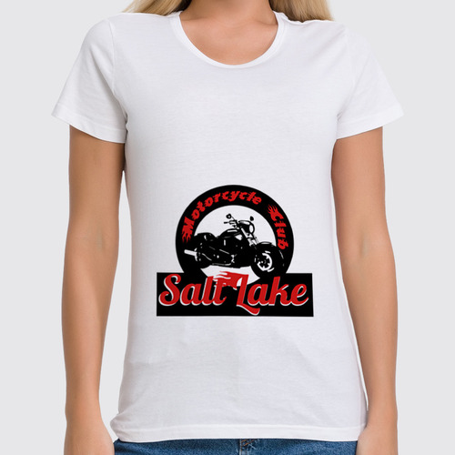 Заказать женскую футболку в Москве. Футболка классическая salt lake от okonit - готовые дизайны и нанесение принтов.
