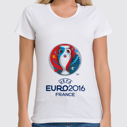 Заказать женскую футболку в Москве. Футболка классическая UEFA Euro 2016 от skynatural - готовые дизайны и нанесение принтов.