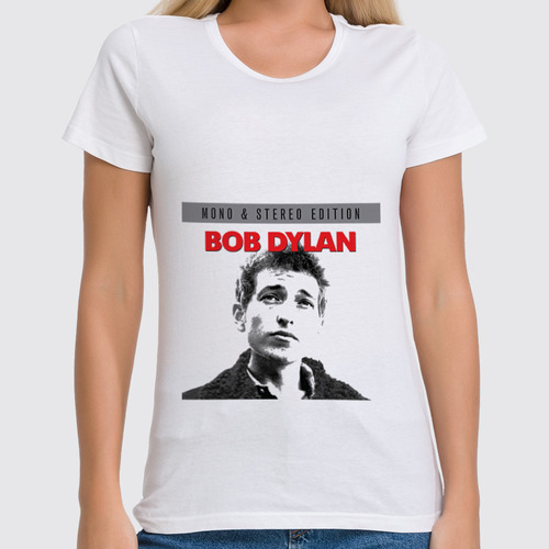 Заказать женскую футболку в Москве. Футболка классическая Bob Dylan от Fedor - готовые дизайны и нанесение принтов.