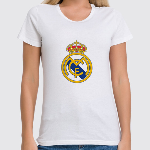 Заказать женскую футболку в Москве. Футболка классическая Real Madrid от THE_NISE  - готовые дизайны и нанесение принтов.