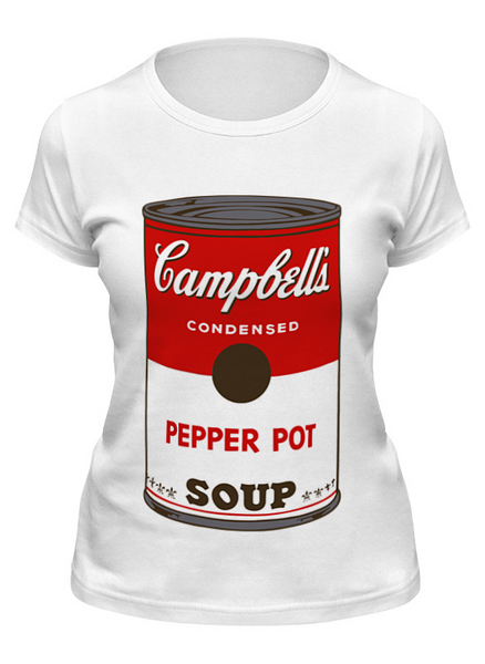 Заказать женскую футболку в Москве. Футболка классическая Campbell's Soup (Энди Уорхол) от coolmag - готовые дизайны и нанесение принтов.