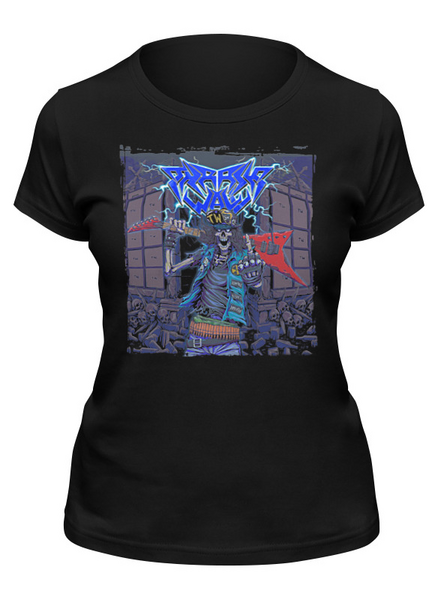 Заказать женскую футболку в Москве. Футболка классическая Thrash Wall metal band от Leichenwagen - готовые дизайны и нанесение принтов.