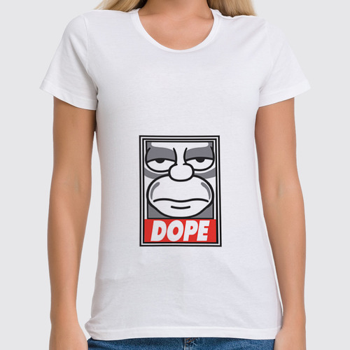 Заказать женскую футболку в Москве. Футболка классическая |DOPE| от Coolprints - готовые дизайны и нанесение принтов.