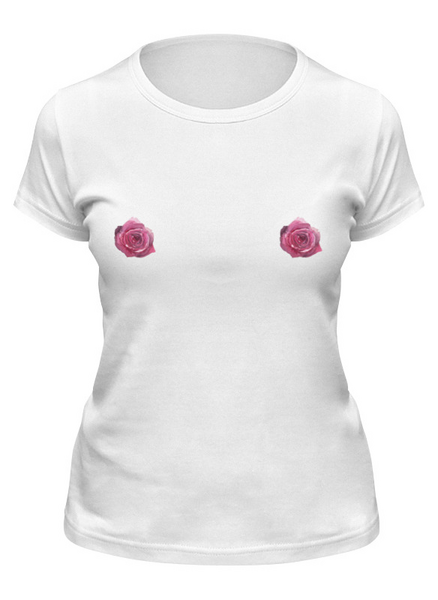 Заказать женскую футболку в Москве. Футболка классическая Две розы от solariren - готовые дизайны и нанесение принтов.