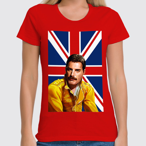 Заказать женскую футболку в Москве. Футболка классическая Freddie Mercury от balden - готовые дизайны и нанесение принтов.