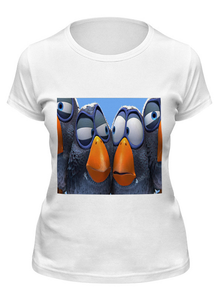 Заказать женскую футболку в Москве. Футболка классическая птицы от nomadrnd@yandex.ru - готовые дизайны и нанесение принтов.