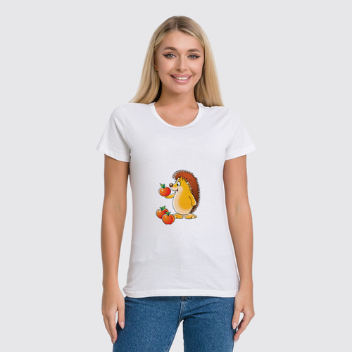 Заказать женскую футболку в Москве. Футболка классическая Ежик с яблочками  от charmed - готовые дизайны и нанесение принтов.