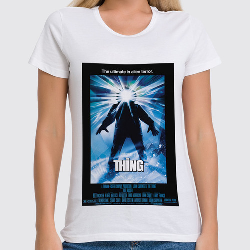 Заказать женскую футболку в Москве. Футболка классическая Нечто / The Thing от kino.printio.ru - готовые дизайны и нанесение принтов.
