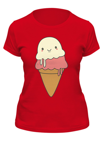 Заказать женскую футболку в Москве. Футболка классическая Мороженое от svetlanas - готовые дизайны и нанесение принтов.