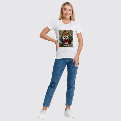 Заказать женскую футболку в Москве. Футболка классическая Polygon tiger от scoopysmith - готовые дизайны и нанесение принтов.