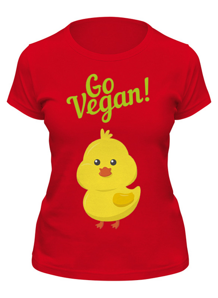 Заказать женскую футболку в Москве. Футболка классическая Go Vegan от vegan@thespaceway.info - готовые дизайны и нанесение принтов.