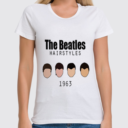 Заказать женскую футболку в Москве. Футболка классическая The Beatles 1963  от ROK - готовые дизайны и нанесение принтов.