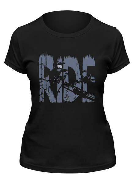 Заказать женскую футболку в Москве. Футболка классическая Ride MTB от oneredfoxstore@gmail.com - готовые дизайны и нанесение принтов.