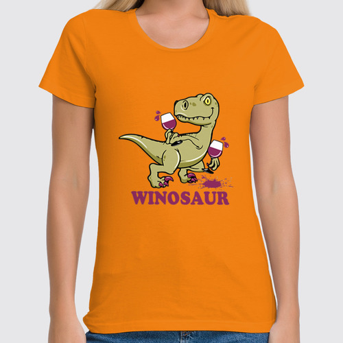 Заказать женскую футболку в Москве. Футболка классическая Винозавр от Amerikanka - готовые дизайны и нанесение принтов.