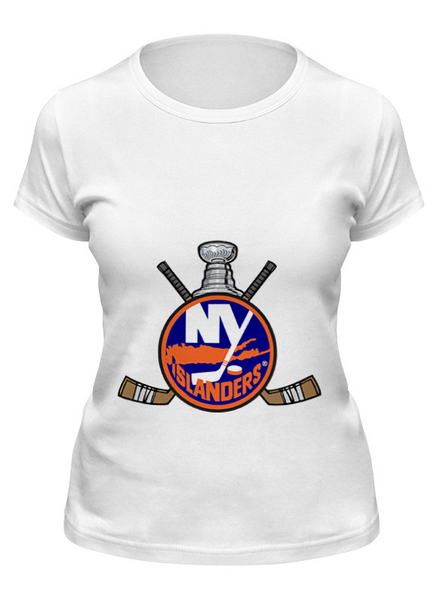 Заказать женскую футболку в Москве. Футболка классическая Нью-Йорк Айлендерс  от kspsshop - готовые дизайны и нанесение принтов.
