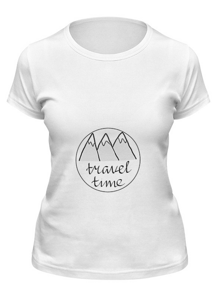 Заказать женскую футболку в Москве. Футболка классическая "Travel Time" от eliza.store@rambler.ru - готовые дизайны и нанесение принтов.
