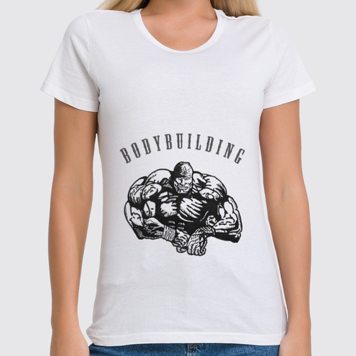 Заказать женскую футболку в Москве. Футболка классическая Бодибилдер от StayStrong - готовые дизайны и нанесение принтов.