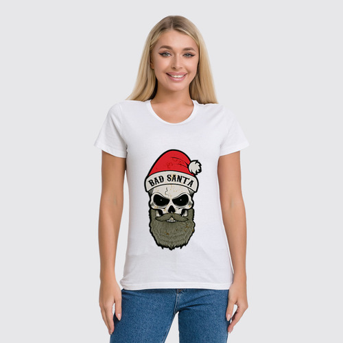 Заказать женскую футболку в Москве. Футболка классическая Bad santa от denis01001 - готовые дизайны и нанесение принтов.