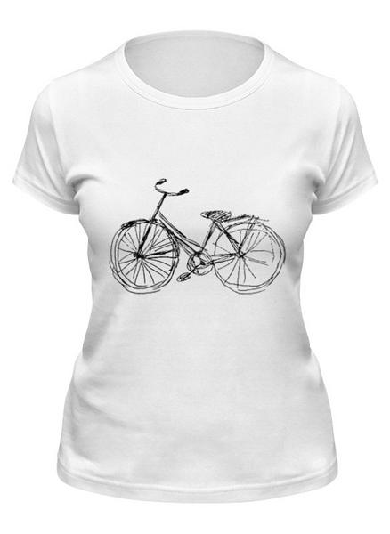 Заказать женскую футболку в Москве. Футболка классическая Велосипед от inPrintio - готовые дизайны и нанесение принтов.