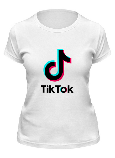 Заказать женскую футболку в Москве. Футболка классическая TikTok  от DESIGNER   - готовые дизайны и нанесение принтов.