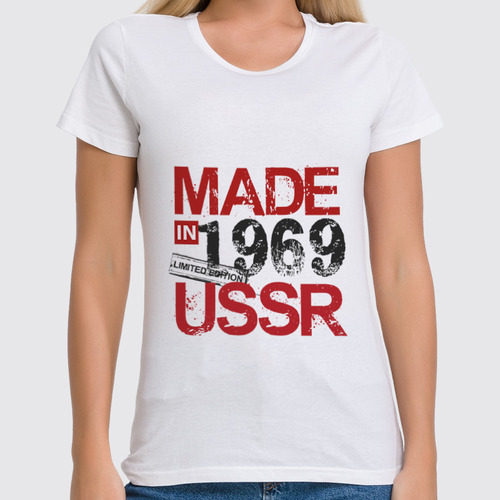 Заказать женскую футболку в Москве. Футболка классическая 1969 год рождения от Djimas Leonki - готовые дизайны и нанесение принтов.