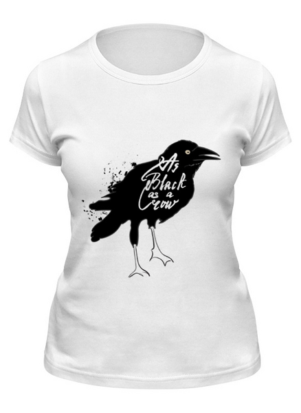 Заказать женскую футболку в Москве. Футболка классическая Black crow от frau - готовые дизайны и нанесение принтов.