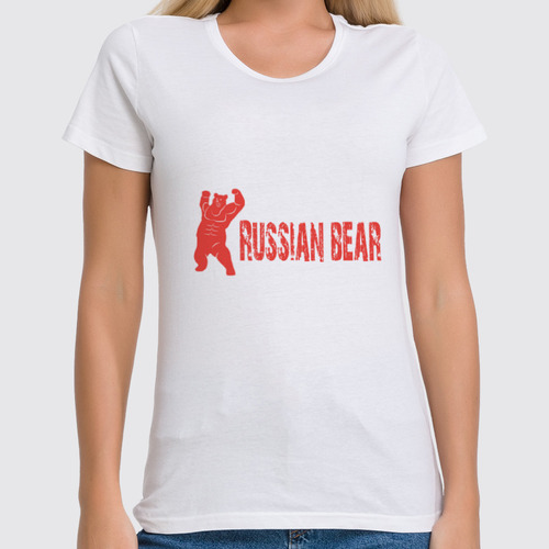 Заказать женскую футболку в Москве. Футболка классическая Russian Bear от Andrey Akimov - готовые дизайны и нанесение принтов.