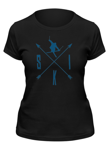 Заказать женскую футболку в Москве. Футболка классическая Ski Лыжи от oneredfoxstore@gmail.com - готовые дизайны и нанесение принтов.
